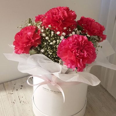 Pink Carnations Hat Box