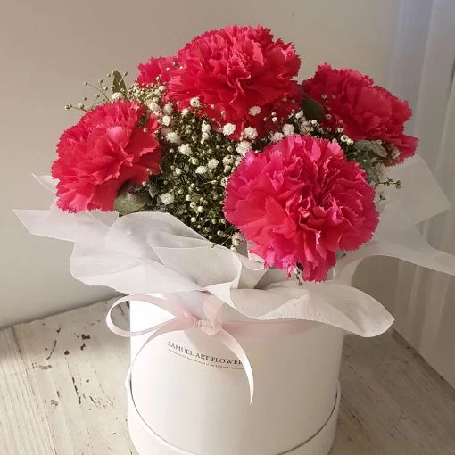 Pink Carnations Hat Box