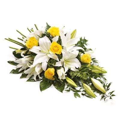 Yellow & White Rose & Lily Spray