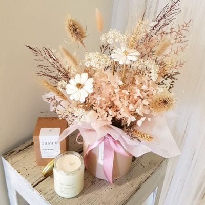 Dried Flowers with Candle