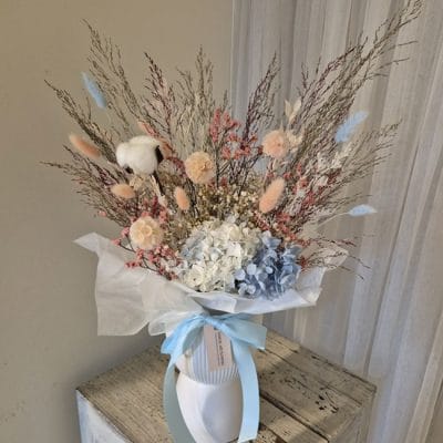 Dried Flower Vase Blue Large
