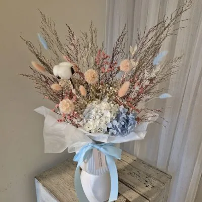 Dried Flower Vase Blue Large