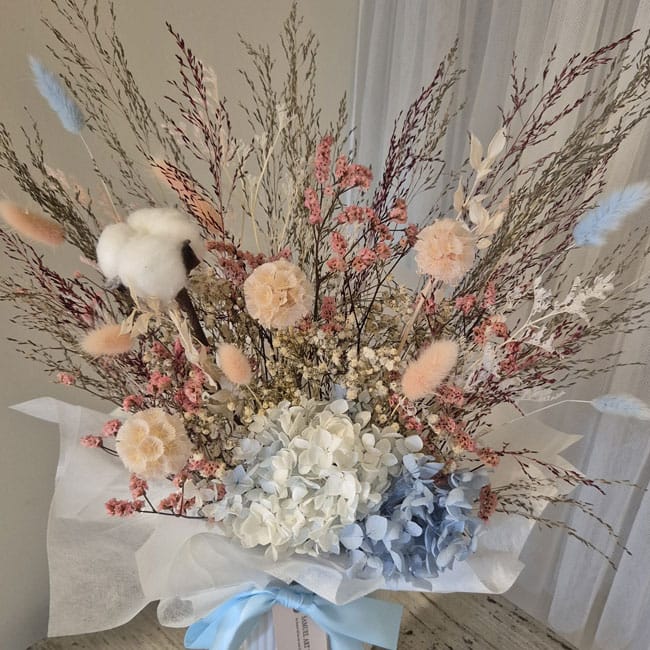 Dried Flower Vase Blue Large - Image 3